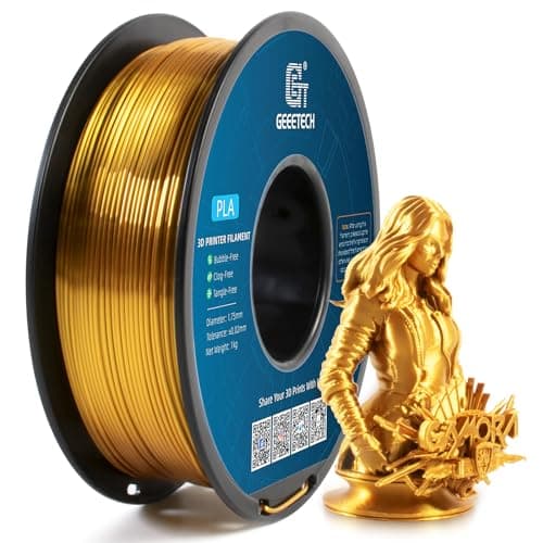 Image of PLA Filament 1.75mm Silk, GEEETECH 3D Printer PLA Filament,1.75mm,1kg per Spool,Silk Gold