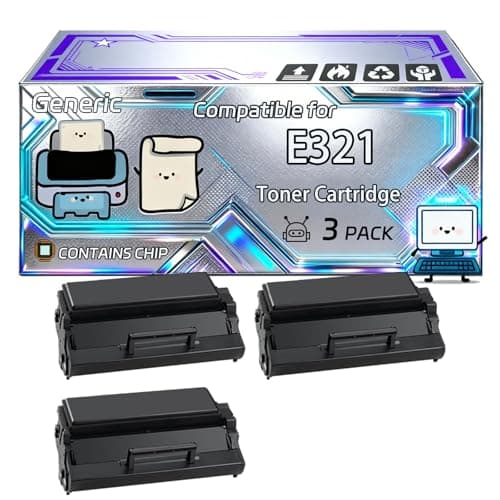 Image of E321 Toner Cartridge Compatible for Lexmark E321 E323t E323tn Optra E321 Optra E323 Optra E323n Printers, With Chip, 3000 Pages, Vibrant Colours (3 Pack Black)