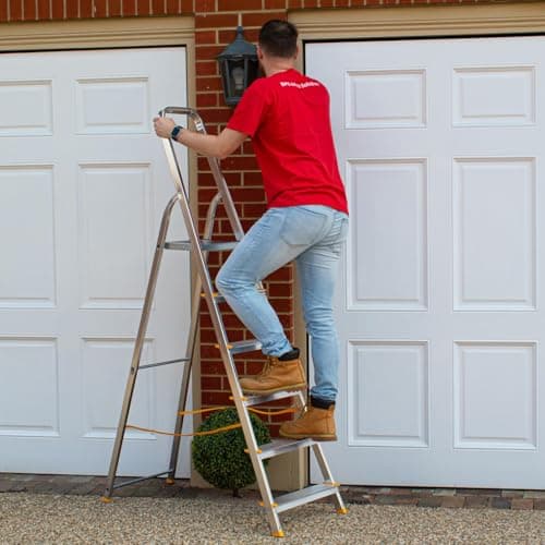 Image of BPS® Aluminium Step Ladder | Folding Ladder | Ladders | Trade & DIY | Non-Slip Feet | Hand Rail | 7 Step