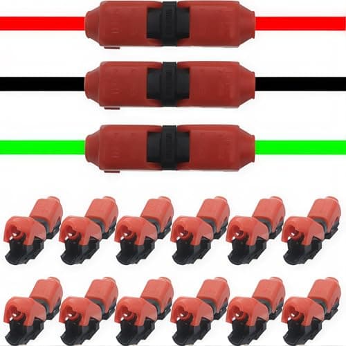 Image of Low Voltage Wire Connectors, CTRICALVER 1 Pin 1 Way H Shape Quick Splice Solderless Electrical Wire Terminals for0.35-0.5mm²(20/22 AWG) Cable Wire (12pcs)