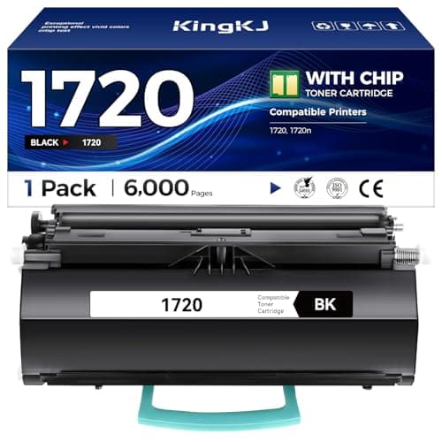 Image of KingKJ MW558 1720 1720DN Toner Cartridge High Yield Black 2-Pack with chip Replacement for Dell MW558 1720 Toner Compatible with Dell 1720 1720n 1720DN Laser Printer Ink All-in-One Copier 6,000 Pages