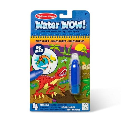Image of Melissa & Doug On The Go Water Wow! Reusable Water-Reveal Activity Pad Travel Toy – Dinosaurs Reveal Pads, Dinosaur Books, Stocking Stuffers, Arts And Crafts Toys For Kids Ages 3+