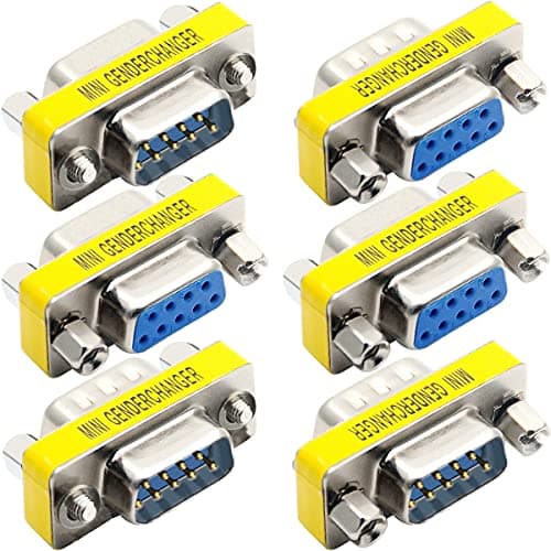 Image of HAAMNING7 6 PCS DB9 Male to Male/Female to Female, RS232 Gender Changer, 9 Pin Data Transfer Serial Port Adapter Connector