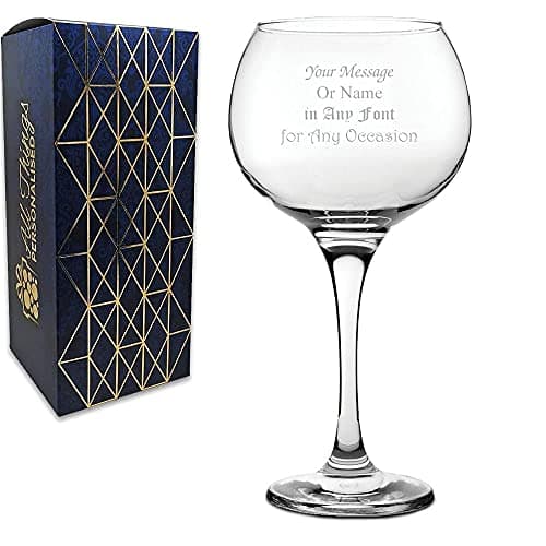 Image of Personalised Engraved Extra Large Envoy Gin Cocktail Glass with Gift Box, Personalise with Any Message