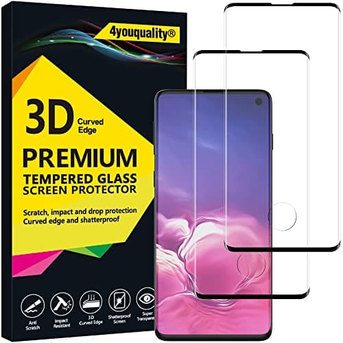 Image of 4youquality Tempered Glass Screen Protector for Samsung Galaxy S10, 2-Pack, [LifetimeSupport][Impact-Resistant][Anti-Shatter][Anti-Scratch]