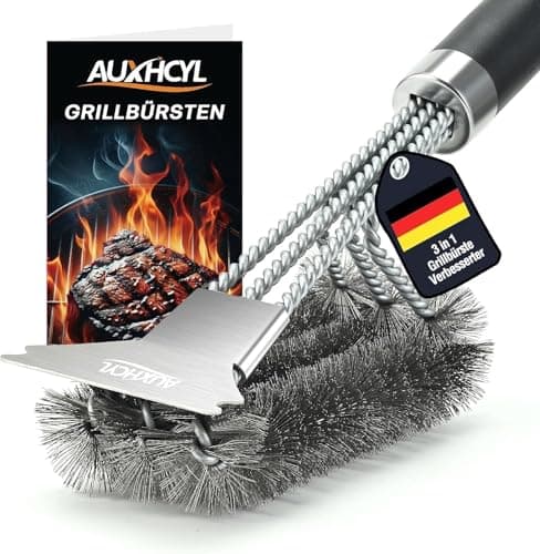 Image of BBQ Brush, 3-in-1 Grill Brush with Scraper, Bristles and Extra long Handle BBQ Cleaning Brushes for Gas Grill, Charcoal Grills, Grills Grate