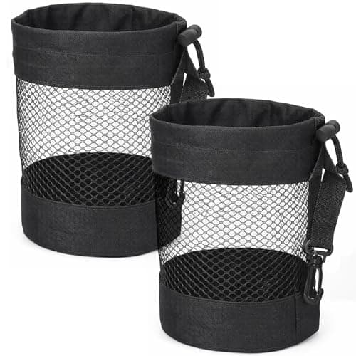Image of Thinp 2 Pcs Mesh Golf Ball Bag with Drawstring, Nylon Mesh Golf Pouch Bags Drawstring-Golf Shag Bag Organizer Sack for Golfs Ball Storage Tennis Beach Travel (M)