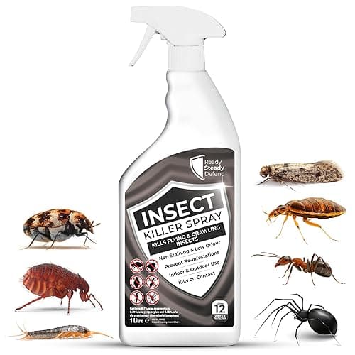 Image of Insect Killer Spray 1L - Bed Bug, Flea, Moth, Fly, Spider, Ant Bug Spray Killer for Indoor Use, Fast-Acting, Long-Lasting Protection, Suitable for All Insects, Effective Cockroach Treatment