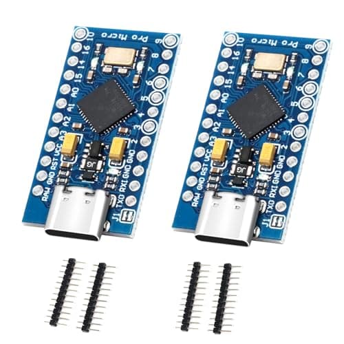 Image of Pro Micro with 32u4 Chip Development Board Binghe 2 Pcs Pro Micro Pro Mini 5V / 16 MHz Microcontroller Development Board with USB Updater Type-C Interface Compatible with Arduino