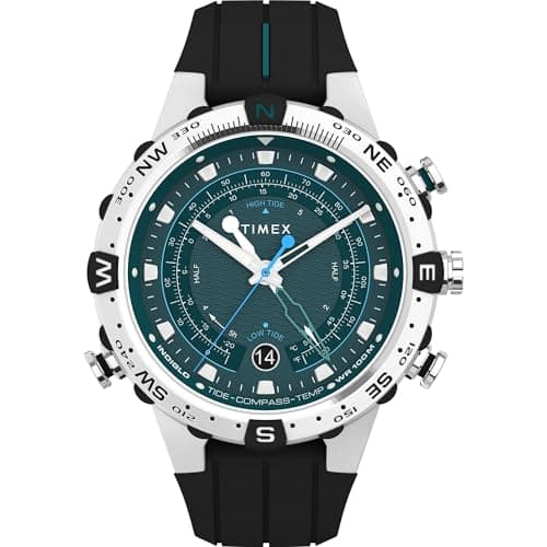 Image of Timex Men's Expedition North Tide-Temp-Compass 45mm Watch - Black Strap Green Dial Stainless Steel Case