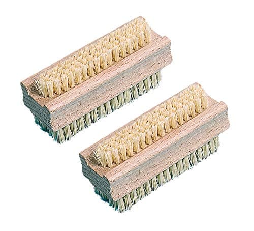 Image of Brushmann 2 Pack Wood Nail Brush / Scrubbing Brush