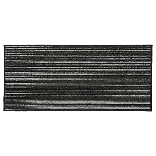 Image of JVL Arona Machine Washable Latex Backed Runner Doormat 57x150cm, Black