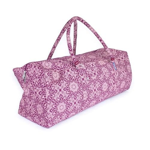 Image of Yoga-Mad Full Print Mandala Yoga & Pilates Kit Bag, Unisex with Full Length Zip, Fits Most Flexible Mats, Yoga Blocks, Bolsters & Clothing, Burgundy, Grey & Blue Options