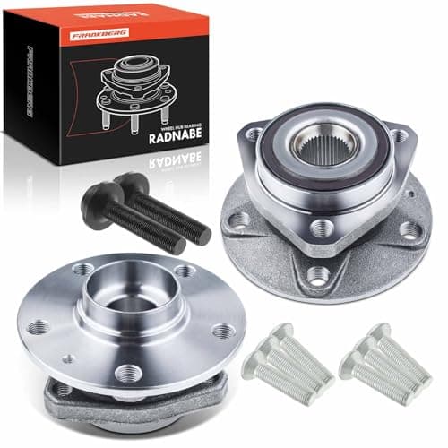 Image of Frankberg 2x Wheel Bearing Hub Front Axle Compatible with A3 8V1 8VK 2012-2020 A3 Sportback 8PA 2004-2013 Golf Plus 521 5M1 2004-2013 Leon 1P1 2005-2012 Golf V 1K1 2003-2009 Replace# 5K0498621A
