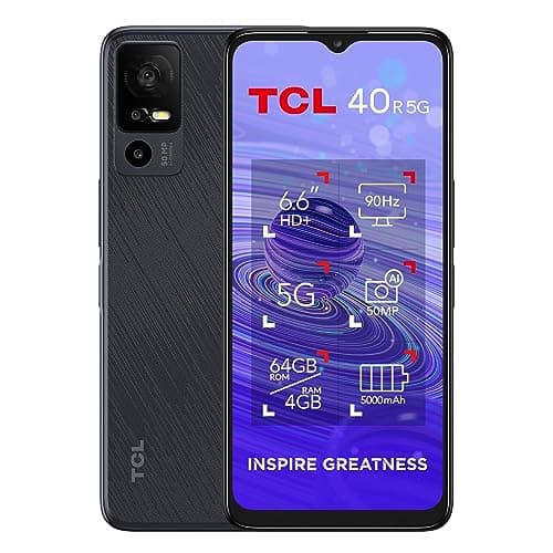 Image of TCL 40 R 5G 16.8 cm (6.6") Hybrid Dual SIM Android 12 USB Type-C 4 GB 128 GB 5000 mAh Black - AMAZON EXCLUSIVE