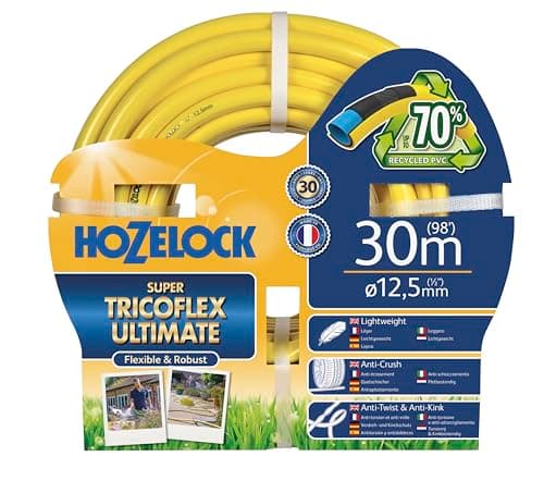 Image of HOZELOCK - Ultimate Hose 12.5mm x 30m, Up To 70% Recycled PVC, Ultra-Light and Flexible, Re-Enforced PVC Layering, Anti-Twist and Anti-Crush Technology [7830P0000], Yellow