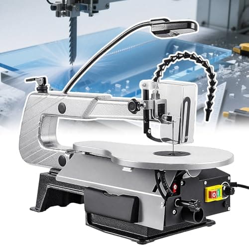 Image of Scroll Saw 16 Inch 150W, Electric Fret Saw with Tiltable Metal Work Table for Mitre Cuts, Tool-Free Blade Change, Ideal for Woodworking and Crafts