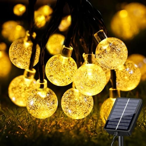 Image of Fancycoco Solar Lights Outdoor Garden String Lights Waterproof, 36Ft 60 LED Ultra-Bright Solar Fairy Lights with 8 Modes for Yard, Camping, Christmas, Wedding, Party Decor