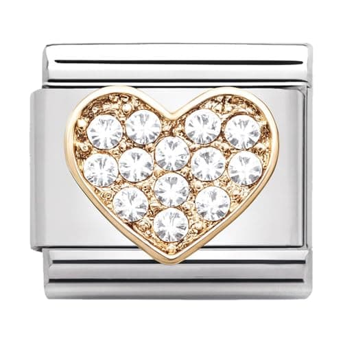 Image of 2Burned Italian Charm Flag for 9 mm Bracelets Stainless Steel (Golden Heart)