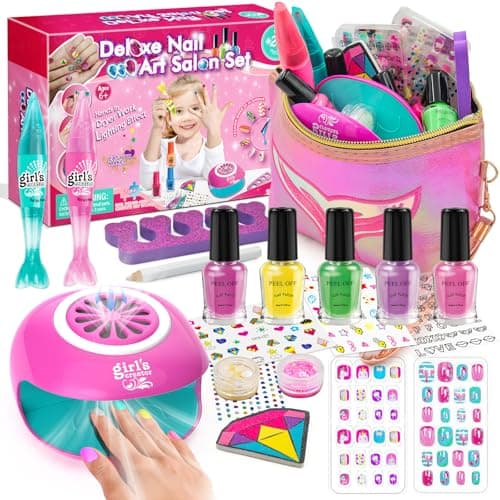 Image of LemonDream Nail Varnish Sets for Girls, Water Based Nail Polish for kids, Girl Gifts Age 6 7 8 9 10 11 12,Kids Nail Art Kit Girls Birthday Presents for Gift Present Christmas Party