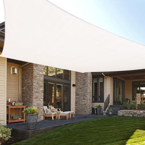 Image of LOVE STORY 8' x 12' Rectangle White Sun Shade Sail Canopy UV Block Awning for Outdoor Patio Garden Backyard