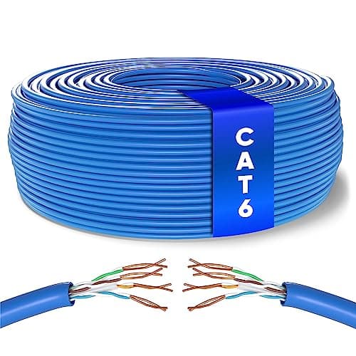Image of Mr. Tronic Bulk Cat 6 Ethernet Cable 50m, High Speed LAN Ethernet Network Cable, 50m Bulk Cat6 Internet 1 Gbps, 250 MHz, ADSL AWG24, UTP CCA (50 Meters, Blue)