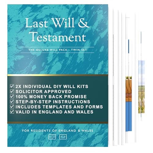 Image of Double Pack Will Writing Kit – Last Will and Testament Kit 2025/26 UK – Legally Valid 8-in-1 DIY Legal Pack with Testament Template, Simple Form, Guides & Wills Kits UK 2025/26 – for England and Wales