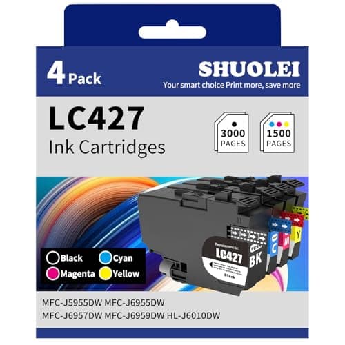 Image of LC427 Ink Cartridges Compatible with Brother LC427 LC-427 XL Inkjet Cartridges Multi-Pack Standard Yield, for HL-J6010DW MFC-J5955DW MFC-J6955DW MFC-J6957DW MFC-J6959DW (4 Pack - BK C M Y)