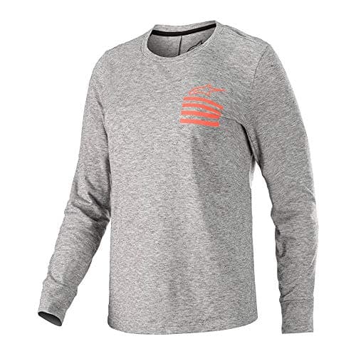 Image of Alpinestars Womens Jersey - Stella Merino Ls Jersey Melange Mid Gray Coral S - 2019 2019