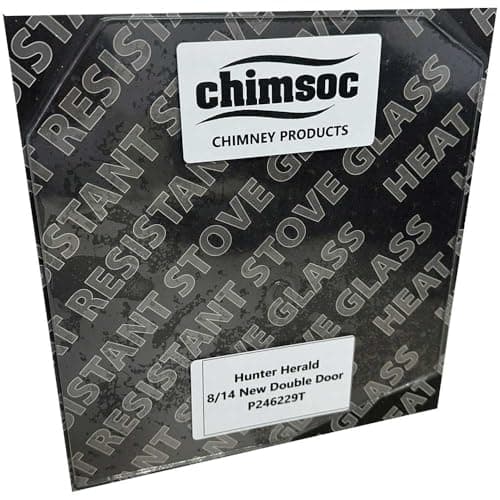 Image of Chimsoc Replacement Stove Glass - Hunter Herald 8/14 (New) Double Door (246mm x 229mm Cut Corners)
