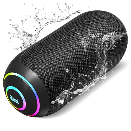 Image of RIENOK Bluetooth Speaker 40W 5200mAh Wireless Portable Waterproof Speaker with Tweeter & Woofer, 30H Playtime, IPX7, Bluetooth 5.3, TF Card, Stereo Pairing, for Home Garden Party Camping Travel