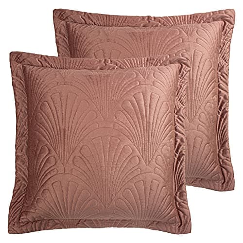 Image of Paoletti Palmeria Feather Filled Cushions (Twin Pack), Polyester, Cotton, Blush
