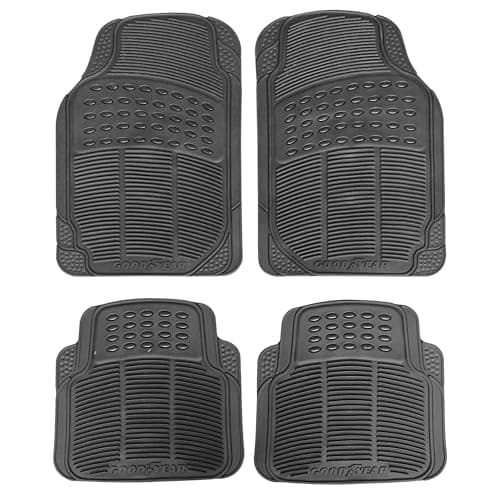 Image of Goodyear Heavy Duty Car Mat Set 4PC-Tough and durable universal car mat set| Protects your vehicle from wear and tear| Non-slip backing| Can be cut to your desired size Slip resistance| Quick and easy