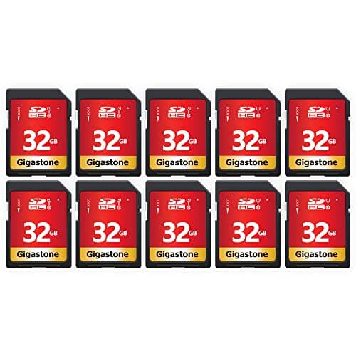 Image of GIGASTONE 32GB 10 Pack SD Card UHS-I U1 Class 10 SDHC Memory Card High-Speed Full HD Video Canon Nikon Sony Pentax Kodak Olympus Panasonic Digital Camera, with 10 Mini Cases