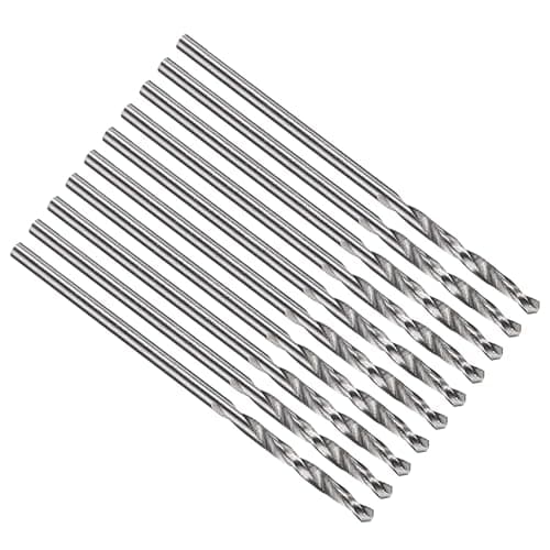 Image of PATIKIL 1.6mm Drill Bit, Jobber Straight Shank M2 High-Speed Steel 135° Uncoated Bright for Stainless Steel Medium Hard Metal - 10 Pack