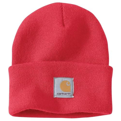 Image of Carhartt Men's Knitted Cuffed Beanie Hat, Bittersweet, One Size
