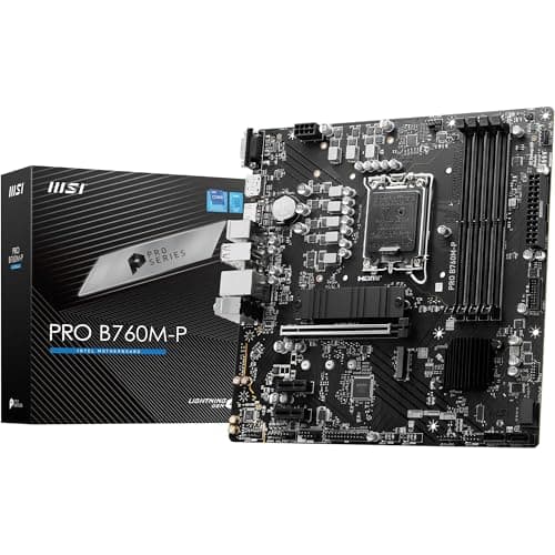 Image of MSI PRO B760M-P Motherboard, Micro-ATX - Supports Intel 14th, 13th & 12th Gen Core Processors, LGA 1700 - DDR5 Memory Boost 6800+MHz/OC, PCIe 4.0 x16 Slot, M.2 Gen4 Slots