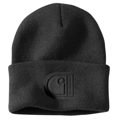 Image of Carhartt Men's Knit Cuffed C Patch Beanie, Black, One Size