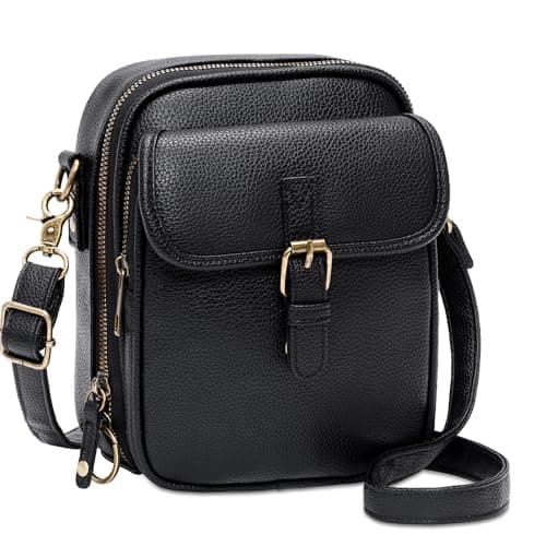 Image of Toptime Cross Body Bag Women, Classic Black Phone Bags for Women Crossbody with 10 Card Slots, Versatile Shoulder Bag with Double-ended Zip, Multiple Pockets Small Handbag for Commuting Shopping