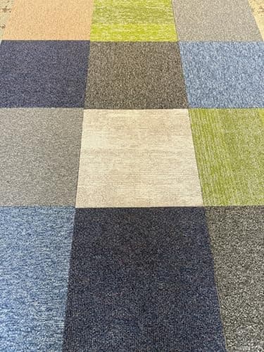 Image of 12 x Mixed Random Colour Carpet Tiles (40cm x 40cm) Heavy Duty Home Commercial Retail Office Shop Premium Flooring Rugs Floor Tile Hardwearing Anti-Slip Floor Covering, Bitumen Backed