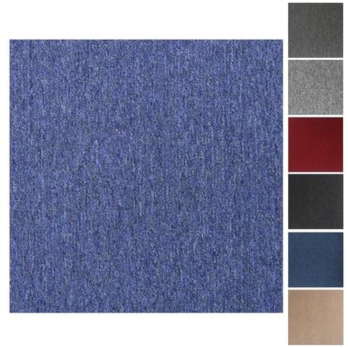 Image of Carpet Tiles, 20pcs Carpet Tiles 50x50 for for Commercial Retail, Office, Home, Kitchen, Bedroom, Living Room, Bathroom (Blue)
