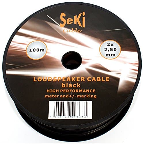 Image of SeKi Speaker Cable 2 x 2.50 mm² 100 m Black CCA Audio Cable Speaker Cable