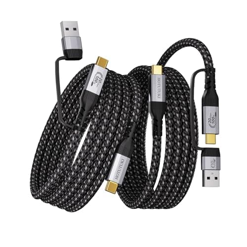 Image of HOTUTUKI 2-Pack usb cables(2M+2M), USB A to USB-C 2-in-1 Adapter Cord, 20Gbps High Speed Data Transfer, 4K@60Hz UHD Video Output, 5A 100W Fast Charging