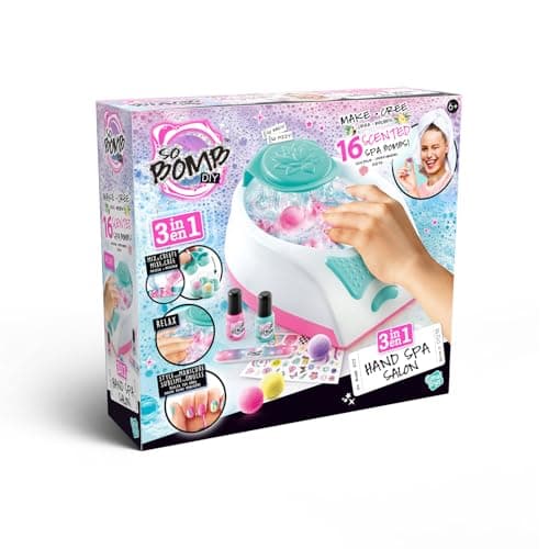 Image of Canal Toys – So Bomb – 3‑in‑1 Hand Spa Salon | Make Up to 16 Bath Bombs, Learn Manicure & Enjoy a Relaxing Hand Spa | DIY Set with Varnishes & Stickers – Creative Gift for Kids Aged 6+ – BBD 050