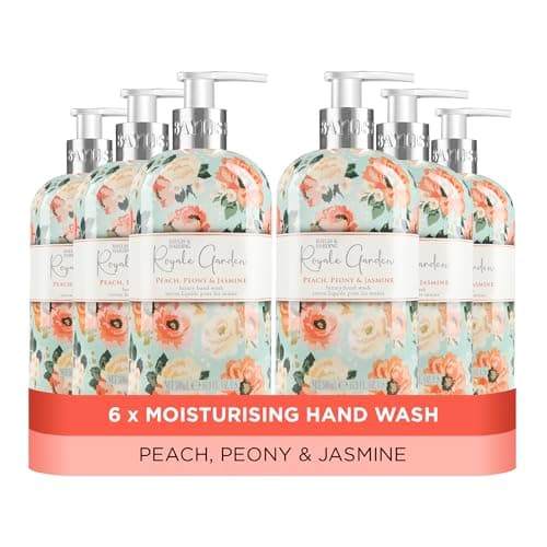 Image of Baylis & Harding Royale Garden Peach Peony & Jasmine Hand Wash 500ml,pack of 6