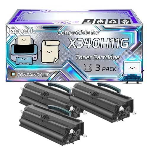 Image of X340H11G Toner Cartridge Compatible for Lexmark X340MFP X340N X342N X342NMFP Printers, With Chip, 6000 Pages, Vibrant Colours (3 Pack Black)