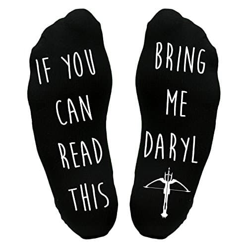 Image of Tee Monkey Bring Me Daryl Sole Socks One Size Black Funny Joke Gift Her Girlfriend Wife Walking Dead Dixon