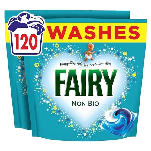 Image of Fairy Non Bio All-in-1 PODS Laundry Detergent Washing Liquid Tablets/Capsules, 120 Washes (60x2), For Sensitive Skin