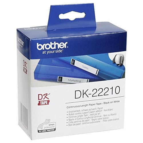 Image of Brother DK-22210 - Black on white - Roll (2.9 cm x 30.5 m) labels - for Brother QL-1050, 1060, 500, 550, 560, 570, 580, 600, 650, 700, 710, 720, 820