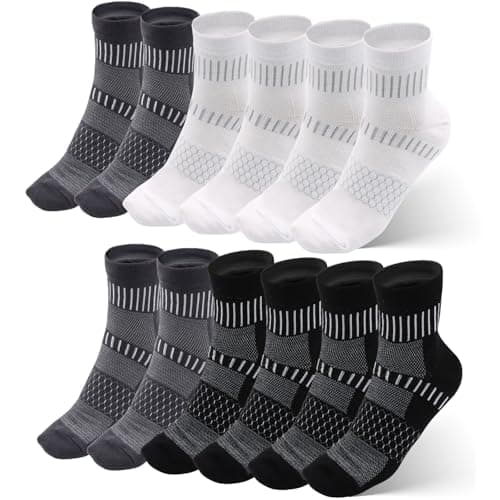 Image of Soleeya 6 Pairs Sports Ankle Socks 6-8 for Men Women Quarter Ankle Socks Mens Breathable Cotton Cushioned Running Athletic Gym Crew Socks for Trainer Walking Hiking (3 Color)